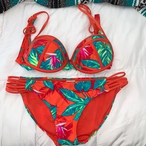 Target Xhilaration Two Piece Floral Tropical Bathing Suit Size L/XL